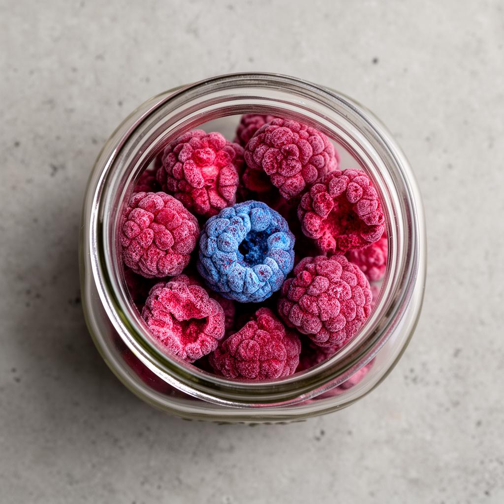 Vriesgedroogde Blauwe Framboos
